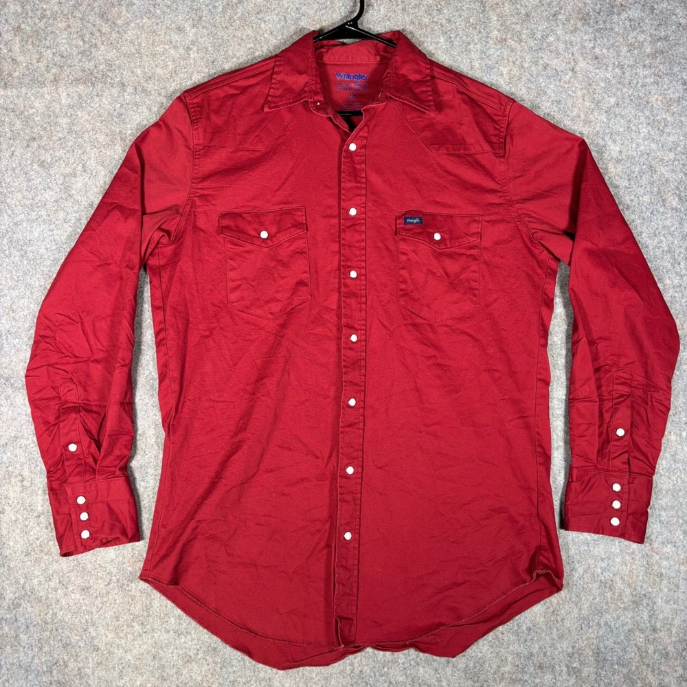 Wrangler Advanced Comfort Red Pearl Snap Western Shirt LT Premium Performance